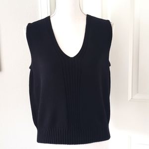 St.John black knit sweater vest S/M